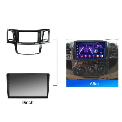Car Radio For Toyota Fortuner Hilux vigo Manual AC 2007 2015 Android 2 Din dvd gps Stereo Mounting Bezel Faceplate Frame Kit
