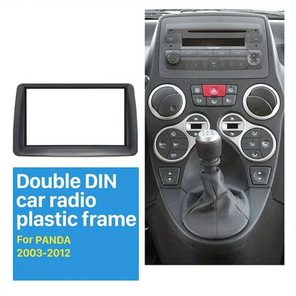 Double 2 Din Fascia for FIAT Panda (169) 2003-2012: Radio CD DVD Stereo Panel Dash Mount Installation Trim Kit Frame Plate Bezel