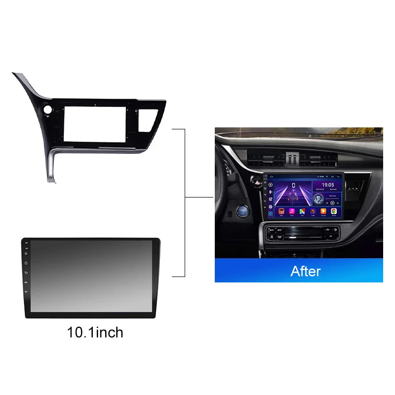 10.1 Inch Car Radio Fascia ForToyota Corolla LHD 2017 2018  GPS MP5 Player Casing Frame 2 Din Head Unit Dash Cover Panel