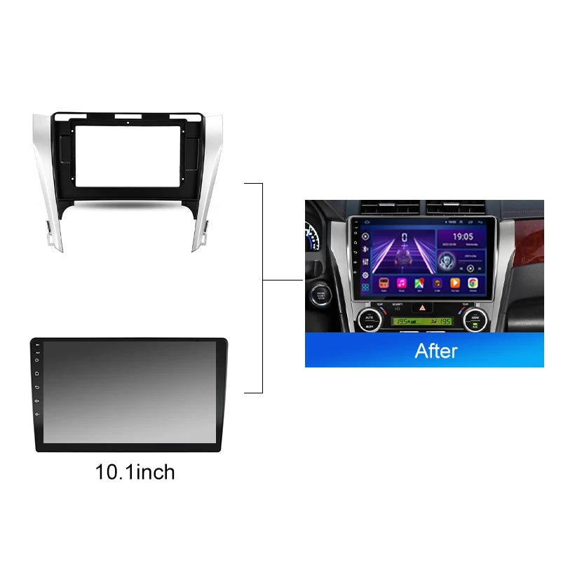 2 Din Car radio 9'' Face Frame For Toyota Camry 2012 2015 Center Control Dashboard Fascia Stereo Panel Dash Kit