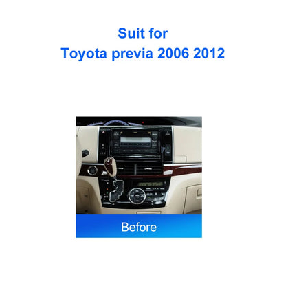 2 Din Car radio 9'' Face Frame For  Toyota Previa 2006 2012 Center Control Dashboard Fascia Stereo Panel Dash Kit