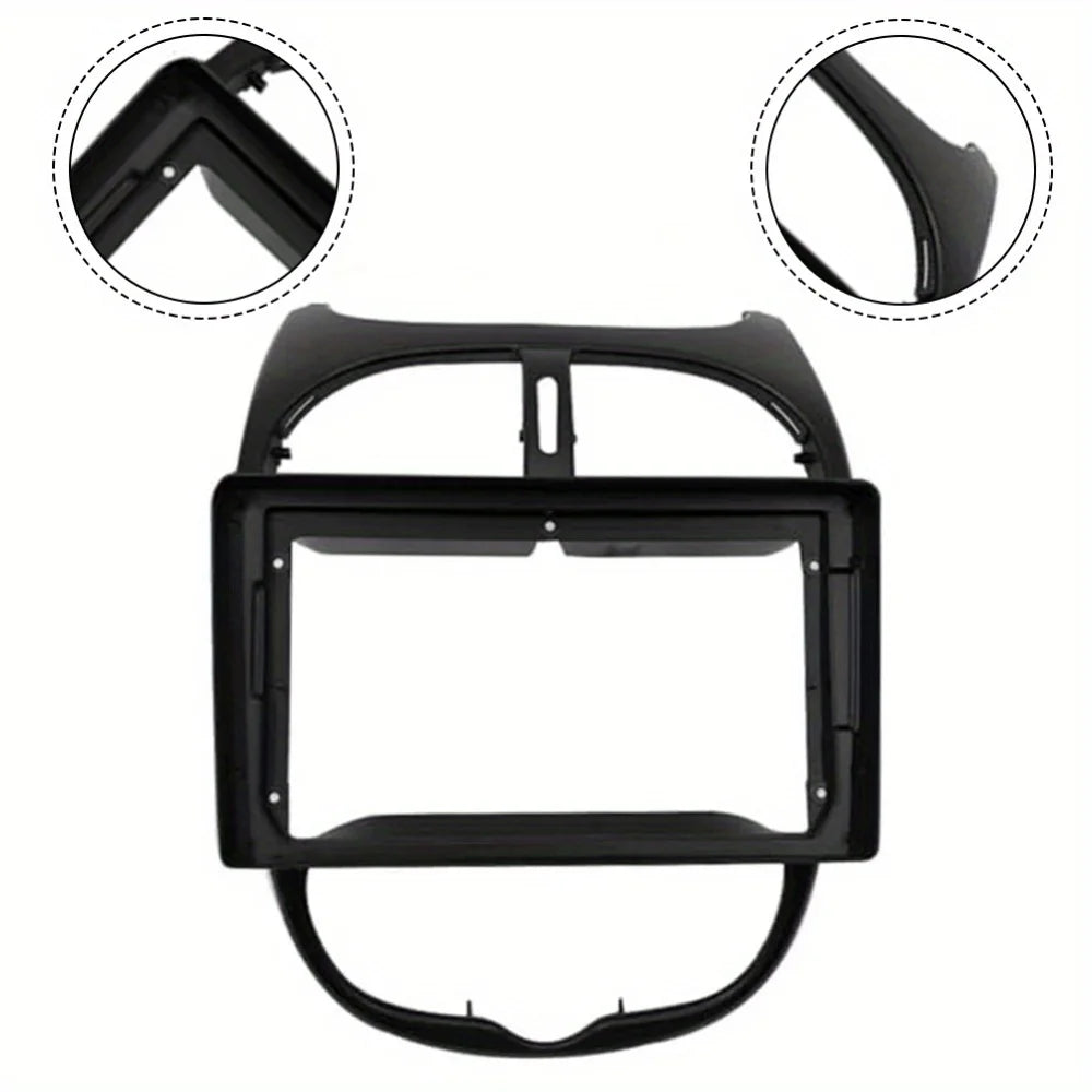 9 Inch Frame 2 Din Car Dashboard Frame Radio Panel Frame Navigation Panel for Peugeot 206 2002-2010 Car Fascia