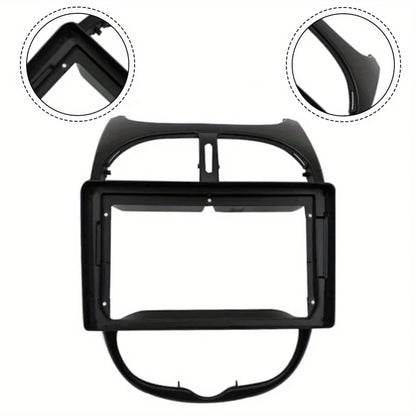 9 Inch Frame 2 Din Car Dashboard Frame Radio Panel Frame Navigation Panel for Peugeot 206 2002-2010 Car Fascia