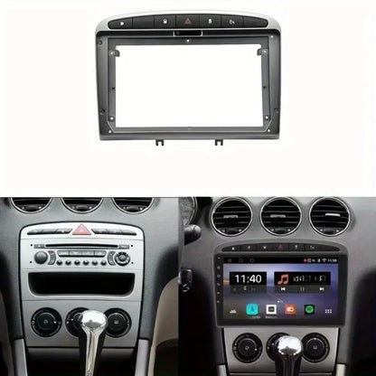 2 Din Car Frame Fascia Audio Fitting Adaptor Dash Trim Facia Panel 9inch For PEUGEOT 308 408 2010-2016 Double Radio Player