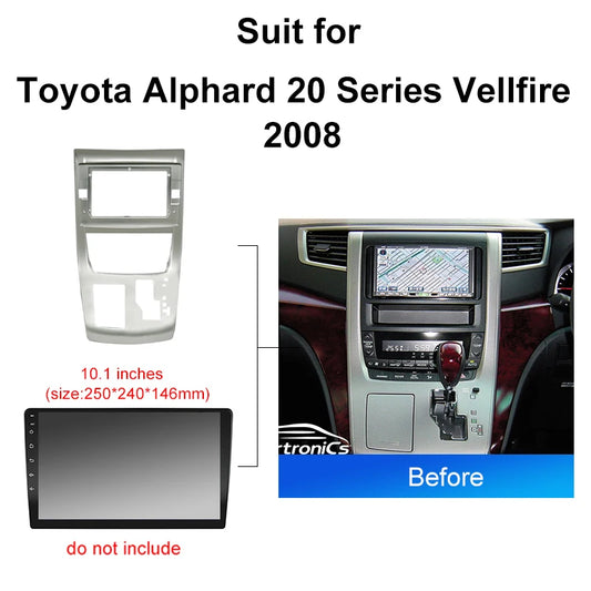 Car Radio For Toyota Alphard 20 Series Vellfire 2008 Android 2 Din dvd gps Stereo Mounting Bezel Faceplate Frame Kit