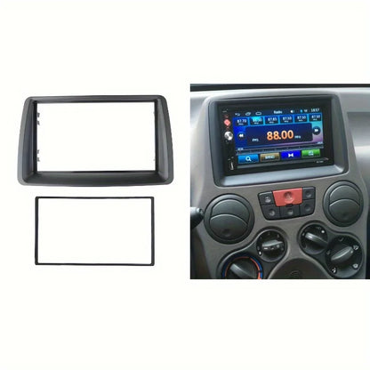 Double 2 Din Fascia for FIAT Panda (169) 2003-2012: Radio CD DVD Stereo Panel Dash Mount Installation Trim Kit Frame Plate Bezel