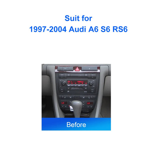 2 DIN Car Radio For Audi A6 S6 RS6 Allroad 1997-2004 Android 2 Din dvd gps Stereo Mounting Bezel Faceplate Frame Kit