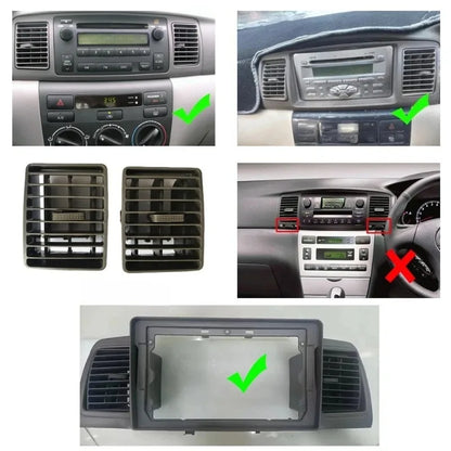 Car Air Conditioning Air Vent Outlet Panel Grille Cover Frame Fascia Replacement For Corolla EX E120 Air Grille Black/Brown