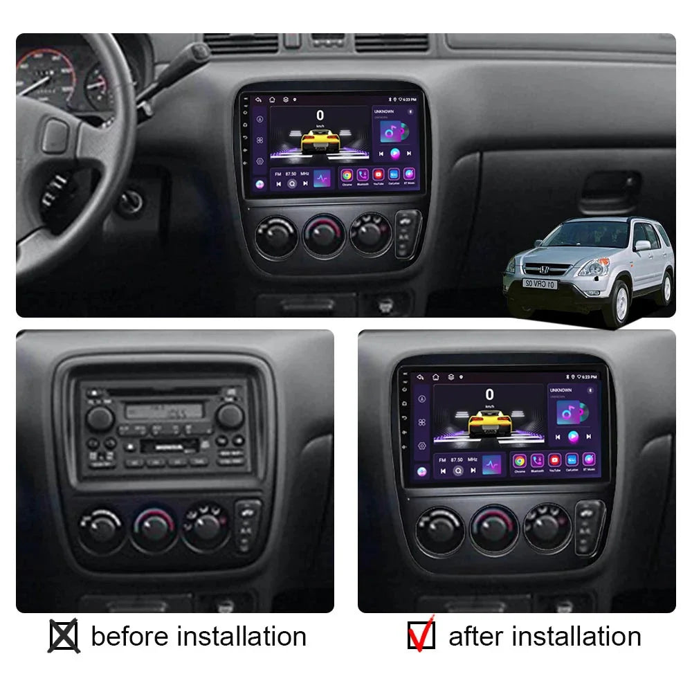 Car Radio Frame Fit for the 1998 for Honda CRV Android navigation frame 9inch Frame Fascias panel kit