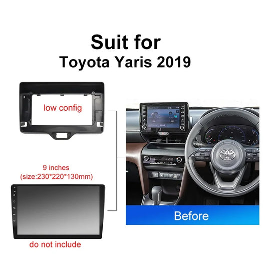 Car Radio For Toyota Yaris 2019 Android 2 Din dvd gps Stereo Mounting Bezel Faceplate Frame Kit