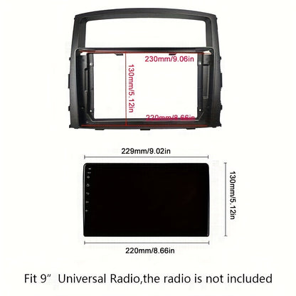 9 inch Car Radio Frame Fascia For Mitsubishi Pajero 4 / Shogun / Montero 2007+  auto Dash Trim Kits Panel car Radio Multimedia Dash Kit frame