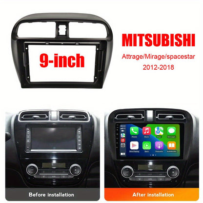 9 inch Car Radio Frame Fascia For Mitsubishi Mirage 2012-2018  auto Dash Trim Kits Panel car Radio Multimedia Dash Kit frame