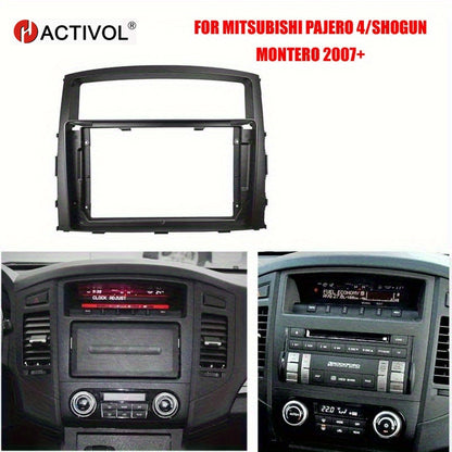 9 inch Car Radio Frame Fascia For Mitsubishi Pajero 4 / Shogun / Montero 2007+  auto Dash Trim Kits Panel car Radio Multimedia Dash Kit frame