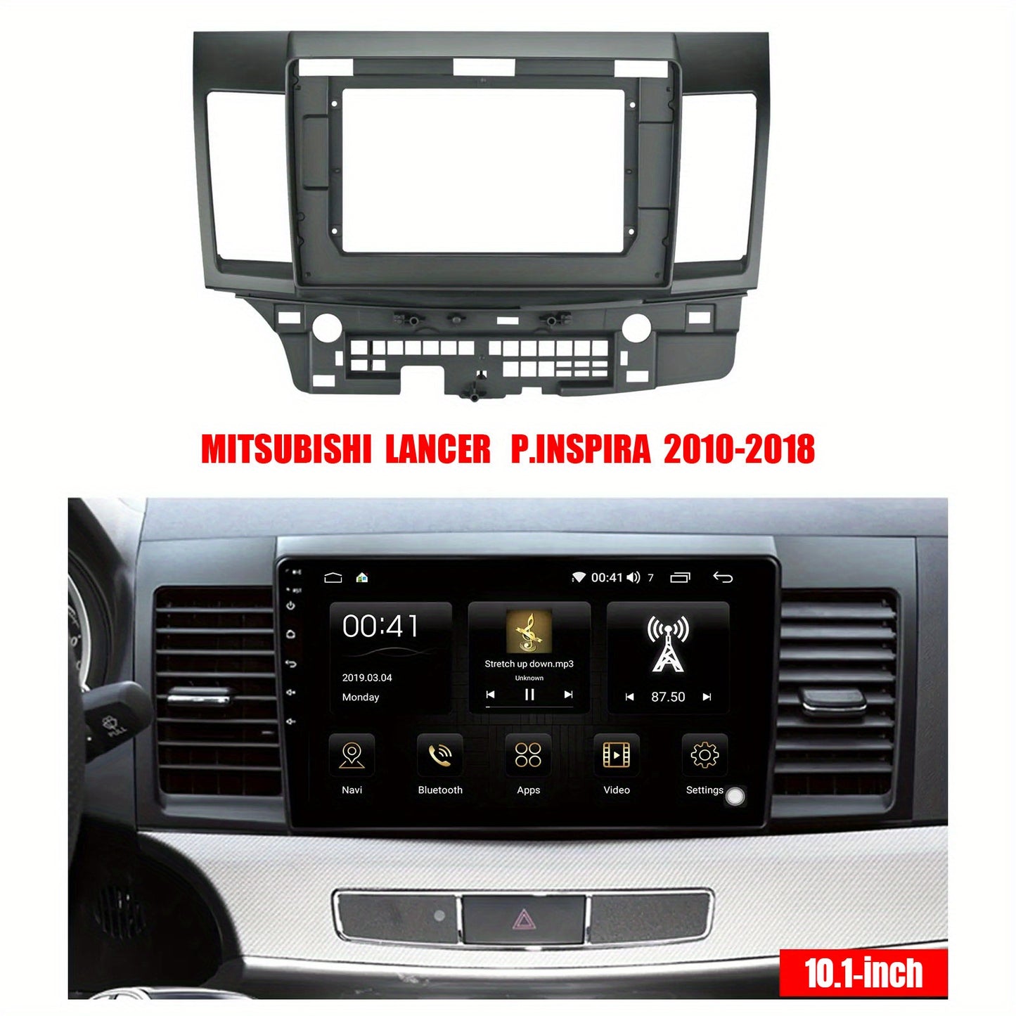 10.1 inch Car Radio Frame Fascia For Mitsubishi Lancer 2008-2016 auto Dash Trim Kits Panel car Radio Multimedia Dash Kit frame